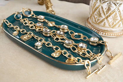 Statement Chain Bracelets with Reflective Crystals