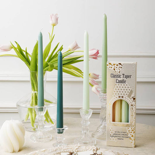 Wedding Party Colored Smokeless Long Taper Candles