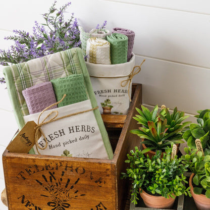 Dish Cloth Set  Fresh Herbs (Set Of 4)