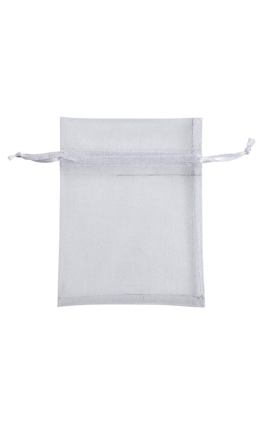 Organza Drawstring Pouch: White / Pack of 10 / 2" x 3"