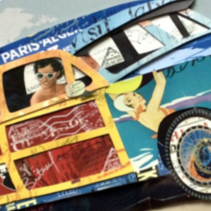 3D Collage Art | Beach Woody (36"x24")