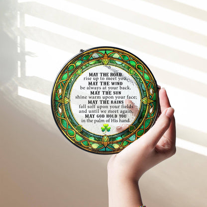 Irish Blessing Stained Glass Suncatcher, Gift for Home