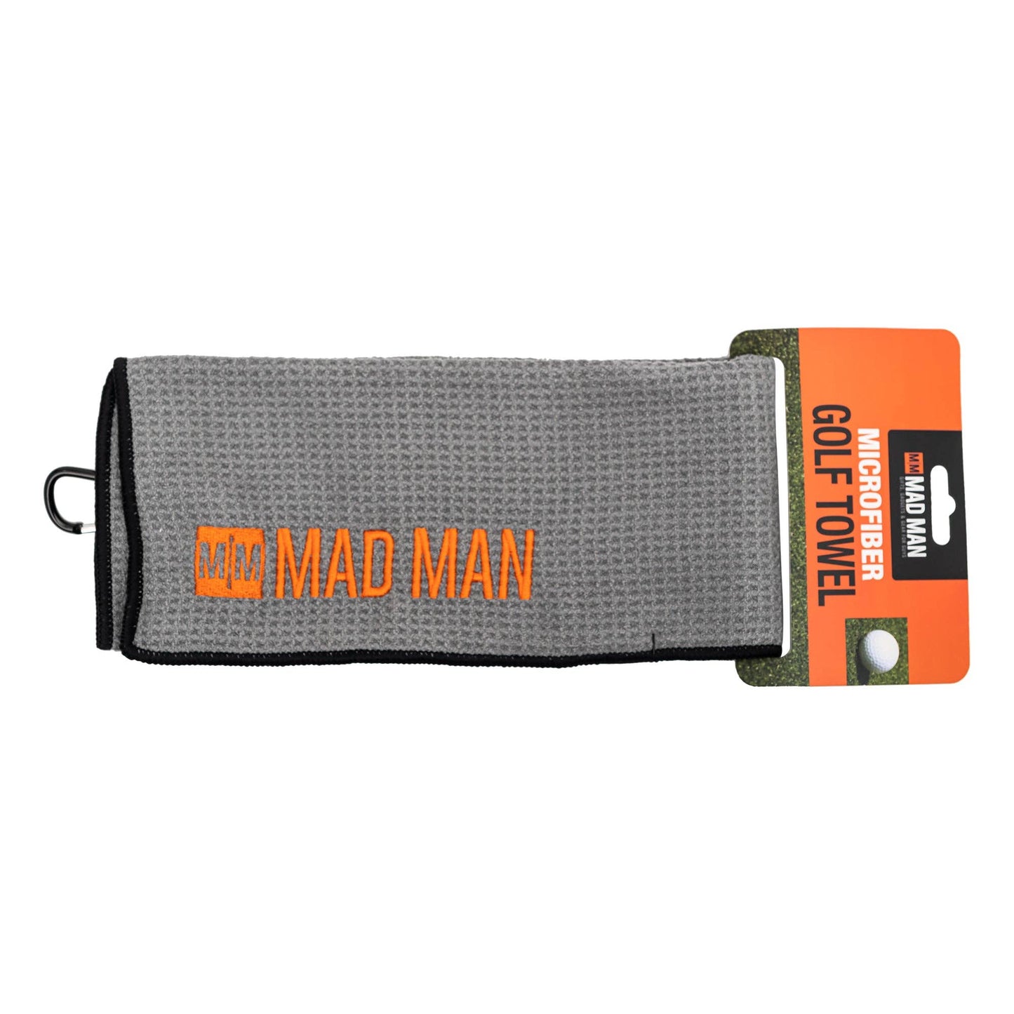 Golf Towel | Absorbent Golf Bag Towel with Carabiner: Black
