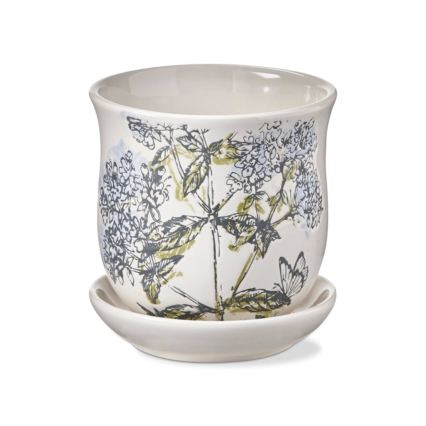 Oregano Planter W/ Saucer Set Multi Dolomite Summer