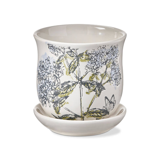 Oregano Planter W/ Saucer Set Multi Dolomite Summer