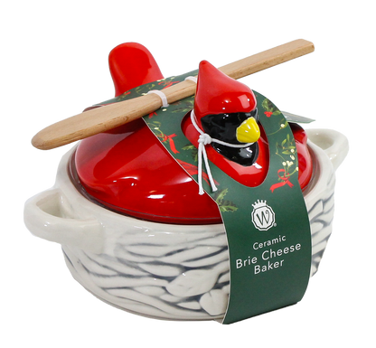 Figural Cardinal in Bird Nest Brie Baker