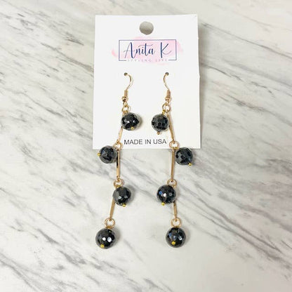 Anita K By Blushing Pink - Faceted Cubic Zirconia Bead Dangle Earring