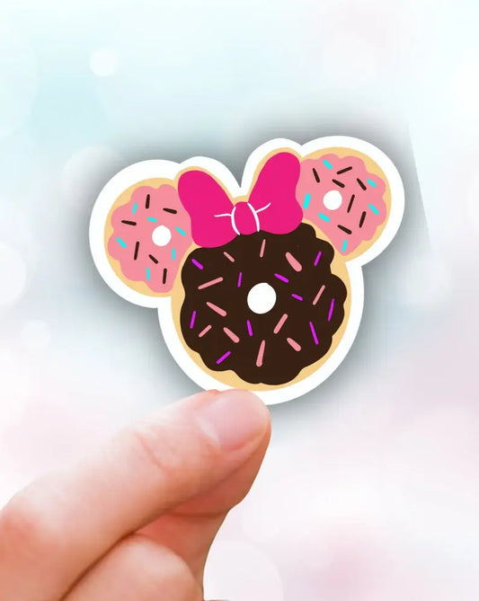 Minnie donut vinyl sticker