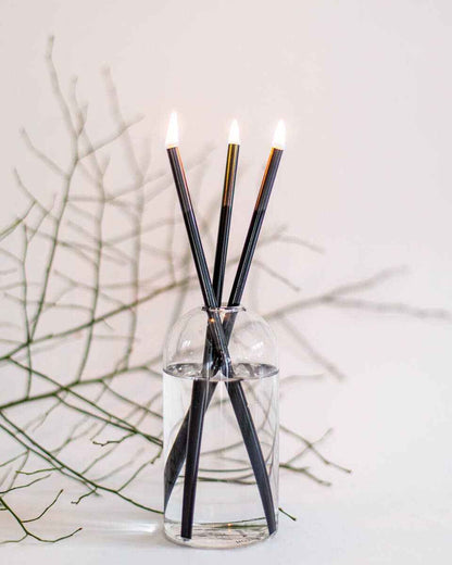 Black Everlasting Candles – Reusable Steel Oil Candlesticks