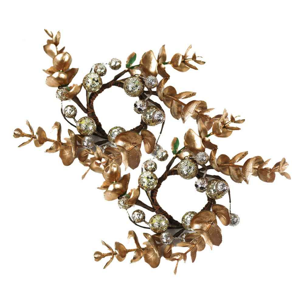 Golden Forest Taper Ring Set of 2 – Fall Autumn Decor