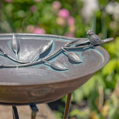 "Two Birds" Iron Birdbath - 3 Color Options: Bronze