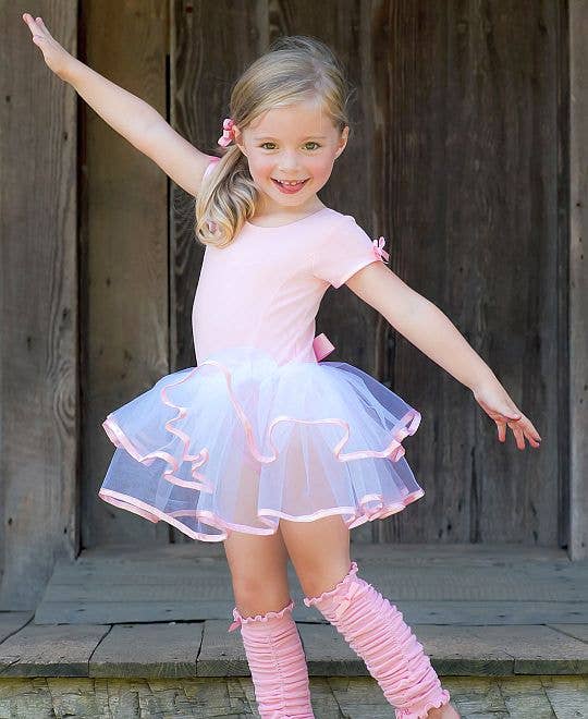 RuffleButts + RuggedButts - Girls Pink Ballet Tutu Dance Leotard