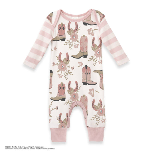 Cowgirl Boots Baby Cotton Romper