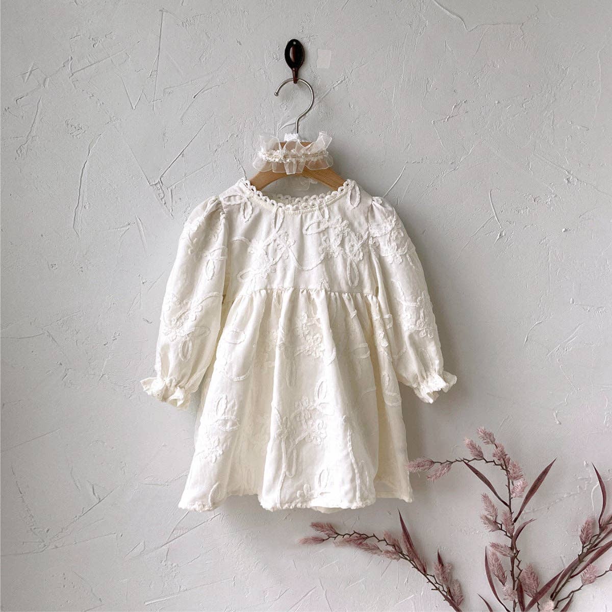 Baby Girl Jacquard Embroidered Romper