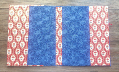 Fabric Covered Hardcover Notebook Composition Book Cover - Blue Swirls & Flowers