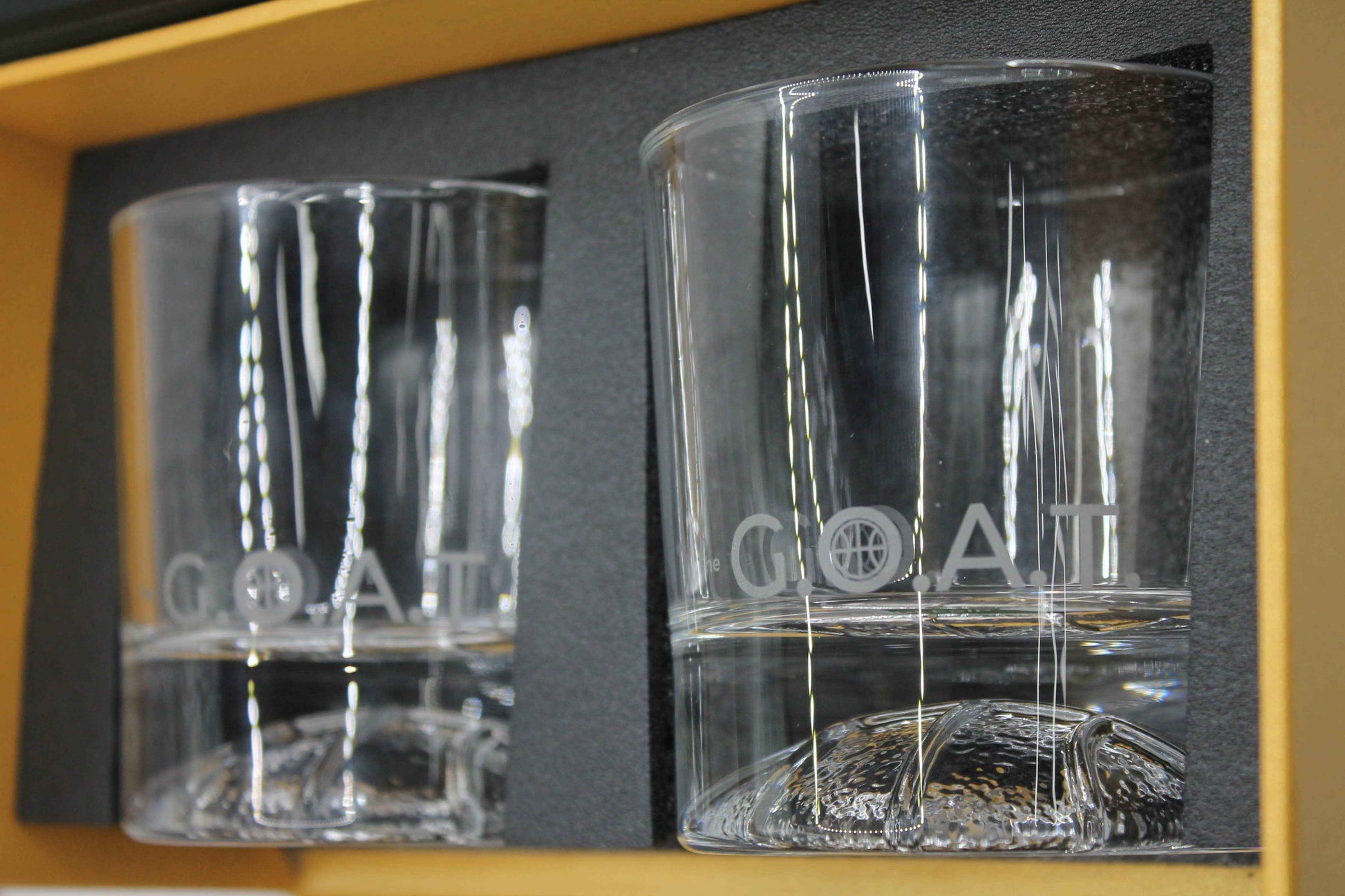 Whiskey BASKETBALL Glasses, Set of 2 - New NOBLESIP Gift Box