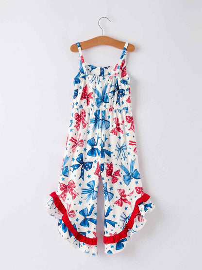 4th of july Bow Print Jumpsuit: 2