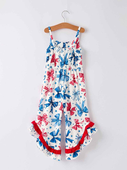4th of july Bow Print Jumpsuit: 2