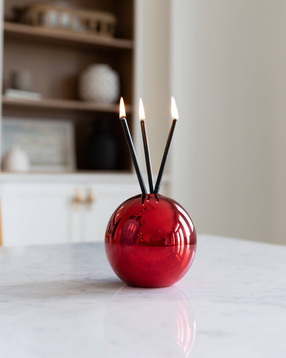 Neva Red Metallic Vase for Everlasting Candles