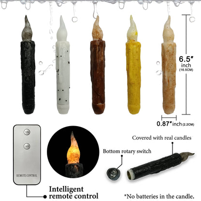 Velas Meta - Paquete de 6 velas LED cónicas recubiertas de cera real