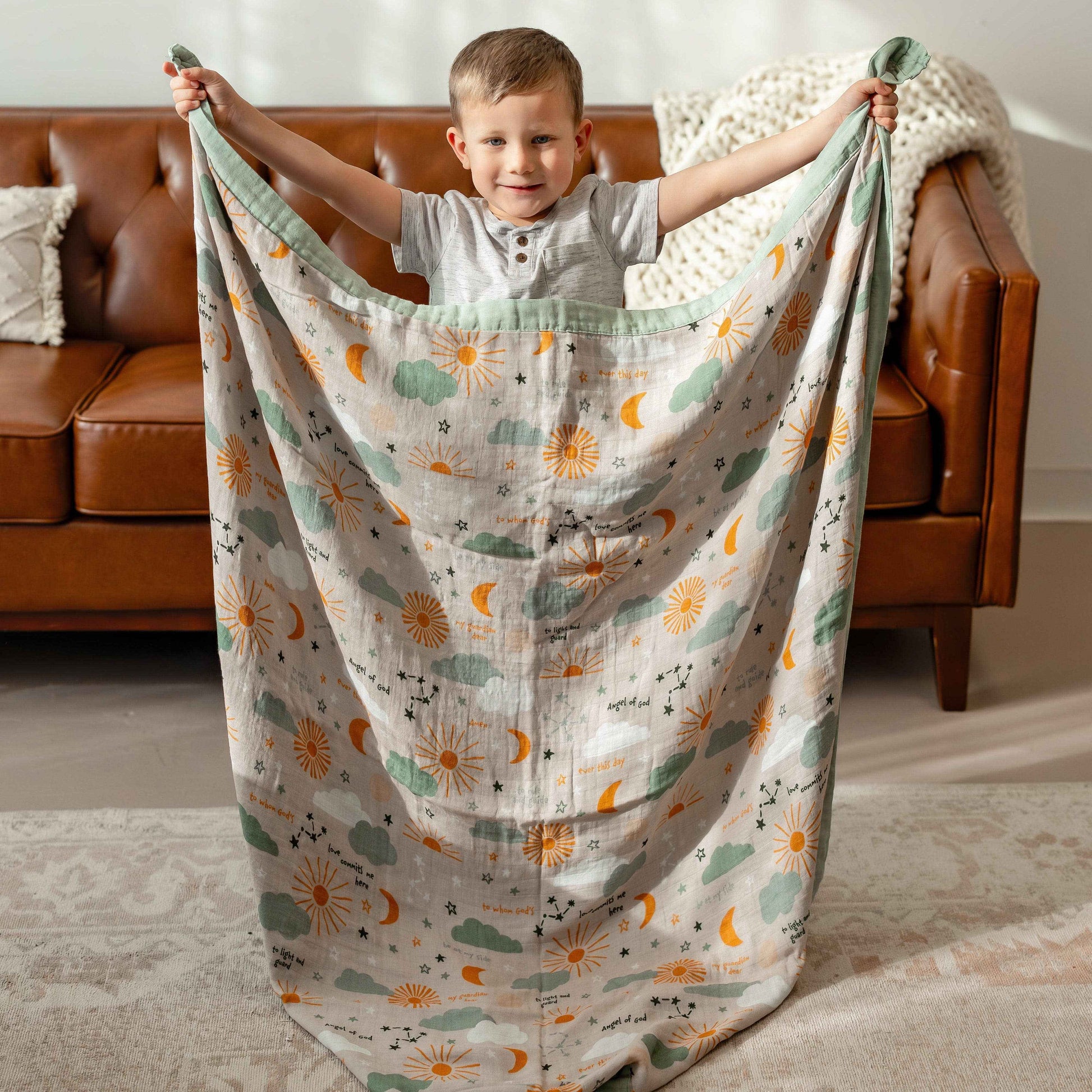 Guardian Angel Luxury Double Sided Muslin Blanket