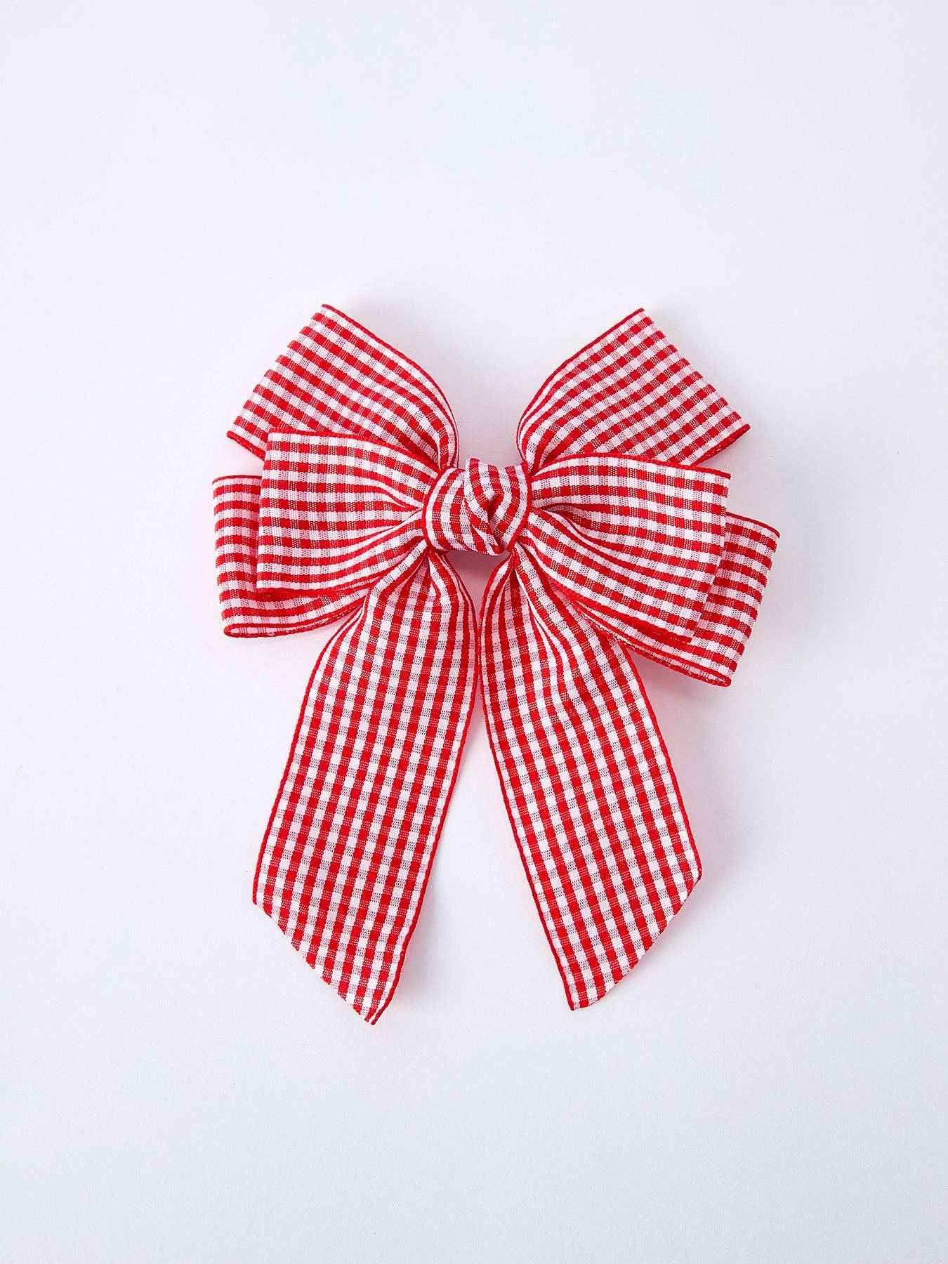 Red and white Plaid Girls Hairpin 4 Inches: ACG60233