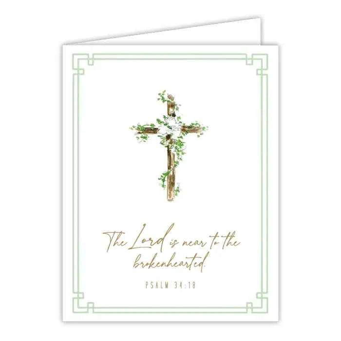 Lord Is Near to the Brokenhearted Cross Lily Greeting Card
