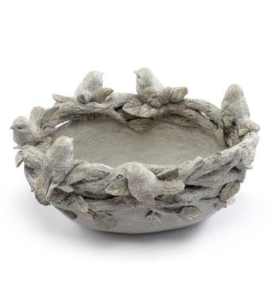 Sculpted Bird & Vine Planter