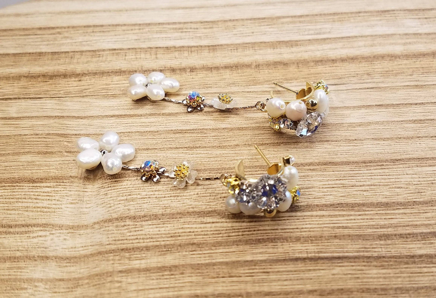 Handmade Flower Decor Drop Earrings