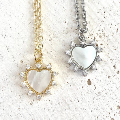 Heart love spike pearl necklace beach ocean boutique salon