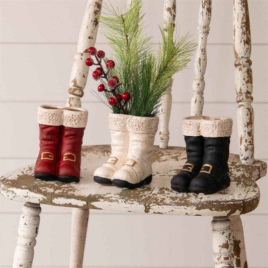 Mini Santa's Boots Vases (Pk/03 Ast)