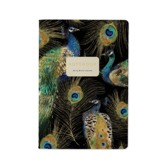 - A5 Notebook - Magic Peacocks