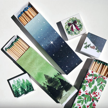 Wreath Holiday Matches | Holiday Candle Decor