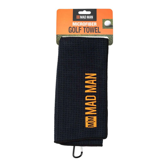 Golf Towel | Absorbent Golf Bag Towel with Carabiner: Black