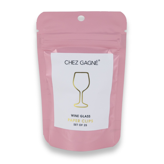 Chez Gagné - Wine Glass - Unique Gold Plated Paper Clips - Pack of 25