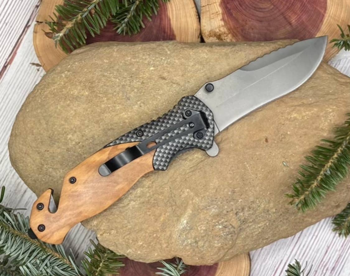 Navy Knife -Quail Tail Laser Art