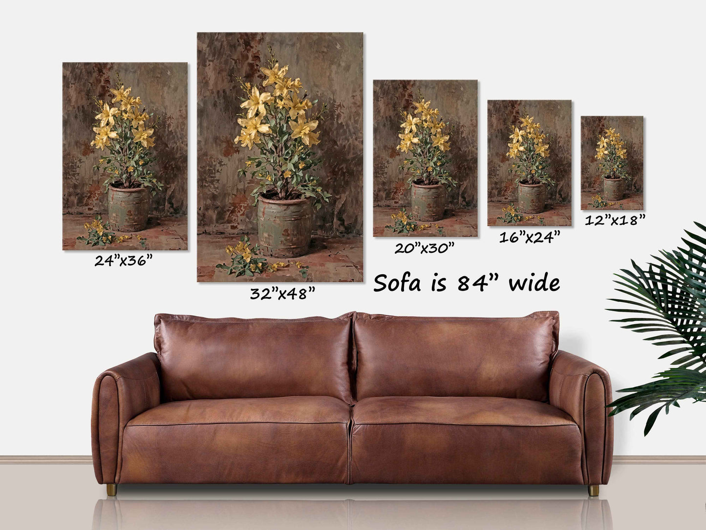 Potted Forsythia Flower Blooms Canvas Print Wall Art