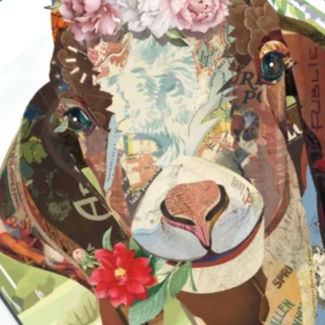 3D Collage Art | Miss Flora Mae (32"x24")