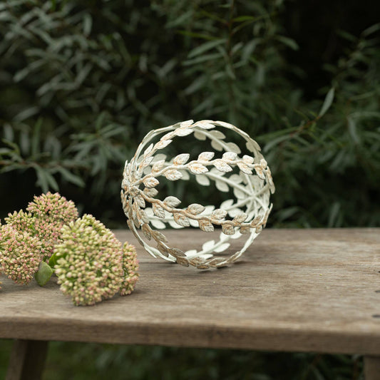 Antique Finish Metal Floral Decorative Accent