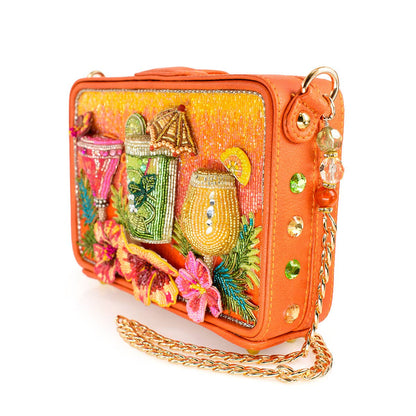 Mary Frances Accessories - Relax and Rewind Beaded Flower and Cocktails Handbag