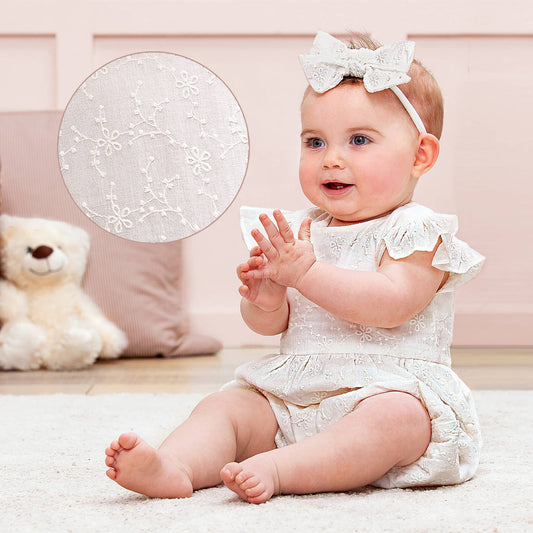 Charlotte Embroidered Cotton Summer Romper
