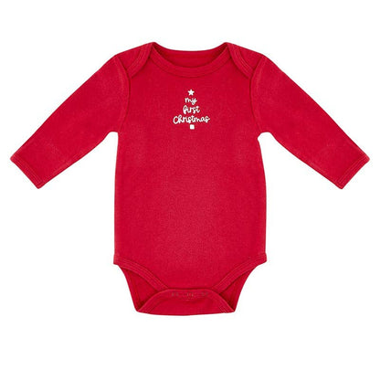 Long Sleeve Snapshirt - My First Christmas 6-12 Mo