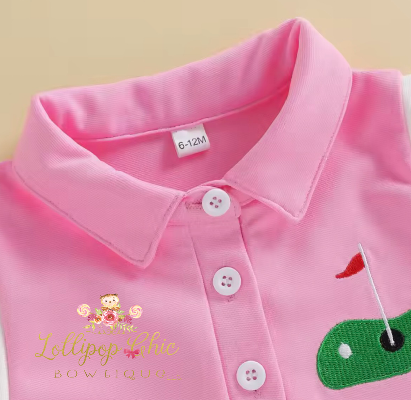 Toddler Girls 2 Piece Golf Embroidery Pleated Skirt Set PINK