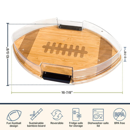 Flip, Serve & Store™ Football Charcuterie Board with Lid