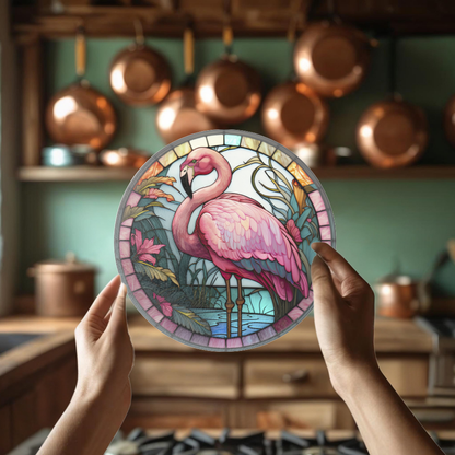 Flamingo Glass Charcuterie Board 8 - Inch