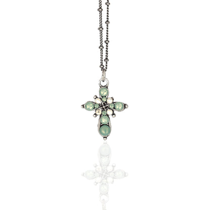 Agatha  Crystal Cross Necklace