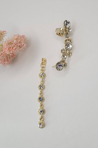 EAR CUFF WITH BAK DROP DANGLE EARRING..