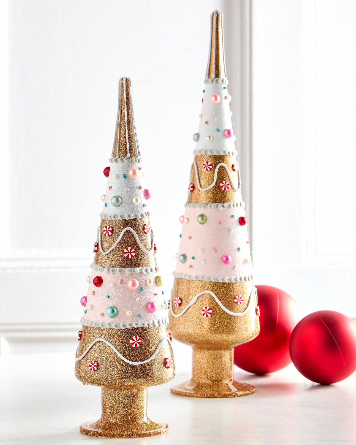 15" Candy Dot Gingerbread Trees product photo