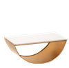 Gold Curved Wall Shelf with Beaded Edge