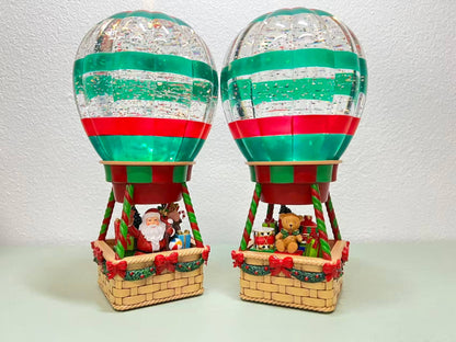 10" B/O Lighted Bear Balloon Glitter Globe Christmas Decor